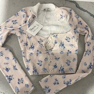 Danielle Guizio Cotton Floral Top